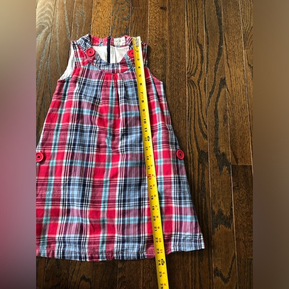 Mini Boden Girls 3-4Y Pink/Blue/White Mini Jumper w/Buttoned Pockets & Straps - Picture 11 of 12